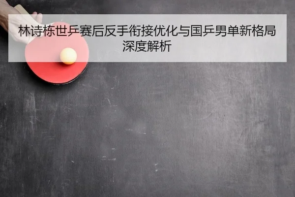 林诗栋世乒赛后反手衔接优化与国乒男单新格局深度解析